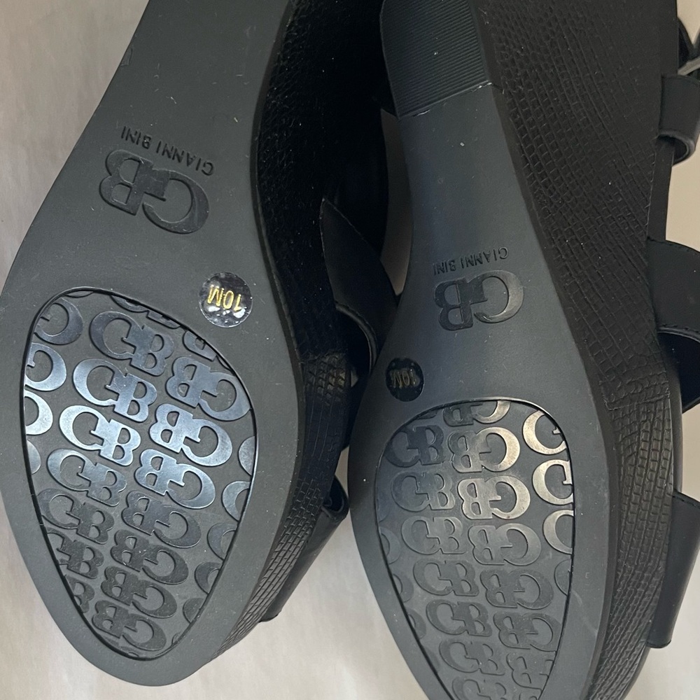 Gianni Bini Black Strappy Wedge Sandals - Picture 3 of 5